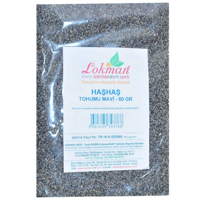 Haşhaş Tohumu Tane Doğal Mi 60 Gr Paket