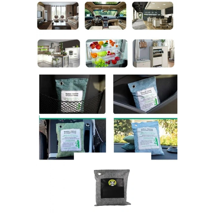 Hava Temizleme Torbası 100g Araba- Dolap- Banyo- Evcil Hayvan Koku - Bambu Kömür Koku Emici