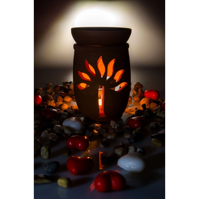 Hayat Ağacı El Yapımı Çömlek Buhurdanlık Tütsülük (74)