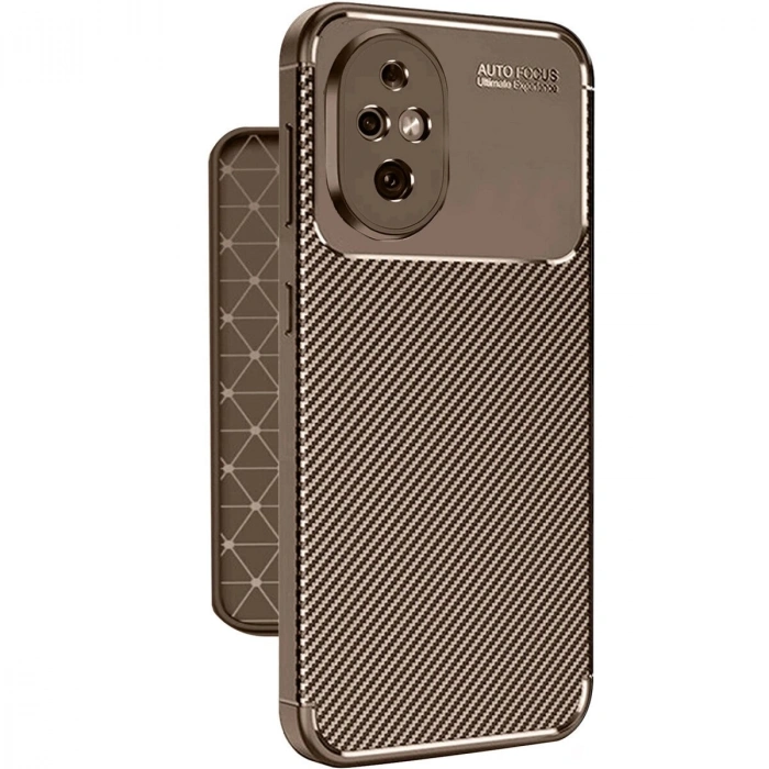 Honor 200 Kılıf Auto Fus Karbon Kapak - Kahverengi