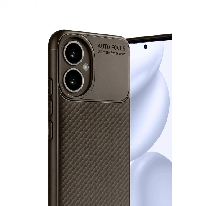 Honor 400 Kılıf Auto Fus Karbon Kapak - Kahverengi