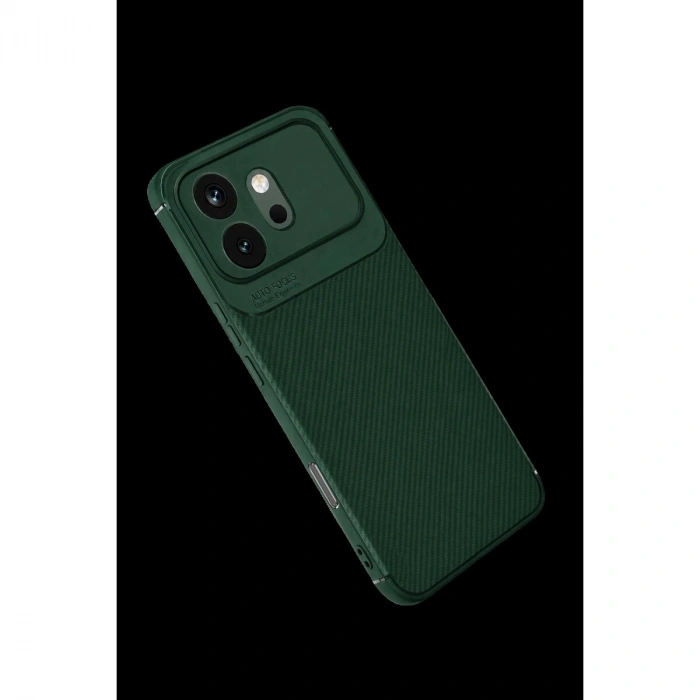 Huawei Honor 600 Auto Fus Karbon Kapak - Koyu Yeşil