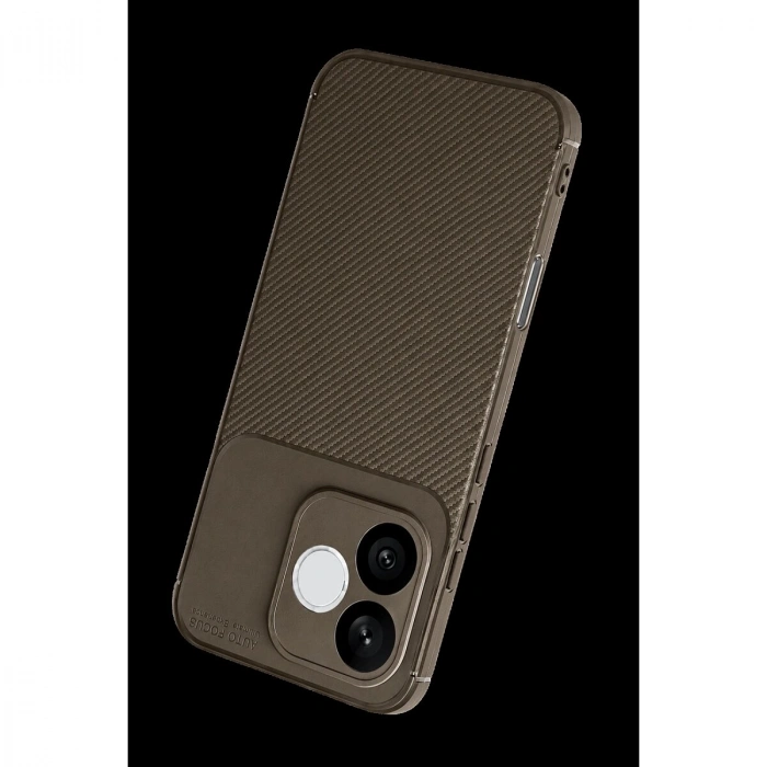 Huawei Honor 600 Lite Auto Fus Karbon Kapak - Kahverengi