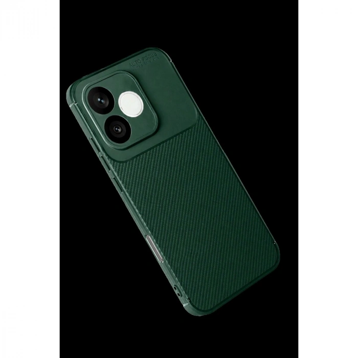 Huawei Honor 600 Lite Auto Fus Karbon Kapak - Koyu Yeşil