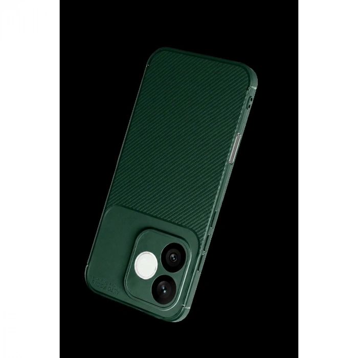 Huawei Honor 600 Lite Auto Fus Karbon Kapak - Koyu Yeşil