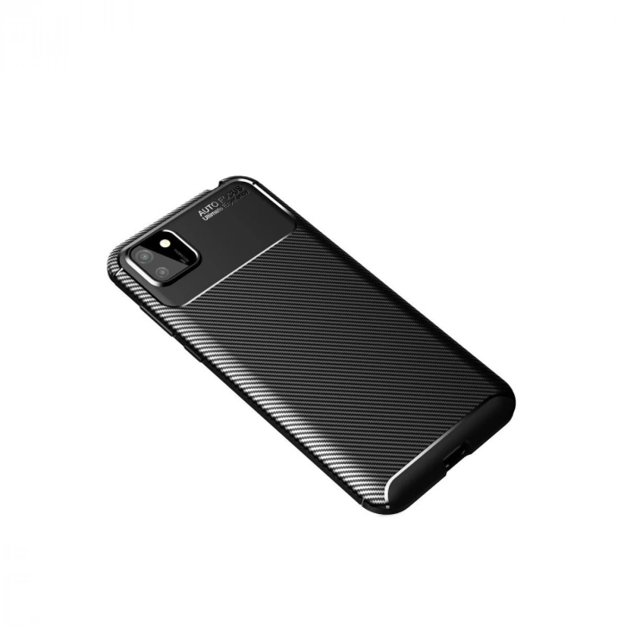 Huawei Y5p Kılıf Auto Fus Karbon Kapak - Siyah
