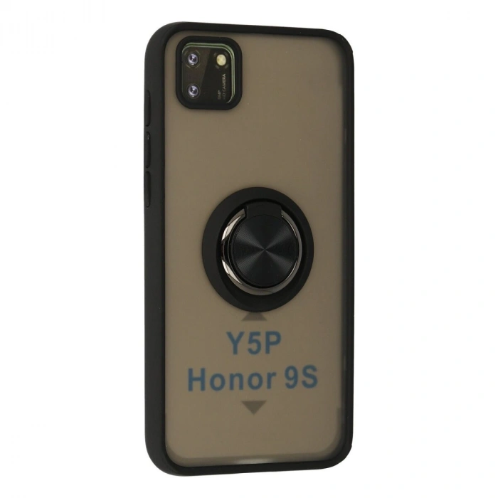 Huawei Y5p Kılıf Montreal Yüzüklü  Kapak - Siyah