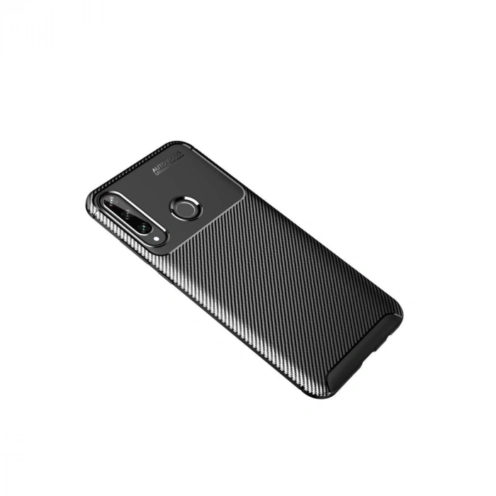 Huawei Y6p Kılıf Auto Fus Karbon Kapak - Siyah