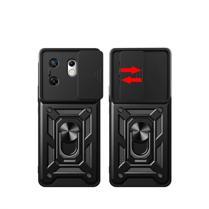 İnfinix Zero 30 4g Kılıf Pars Lens Yüzüklü  - Kırmızı