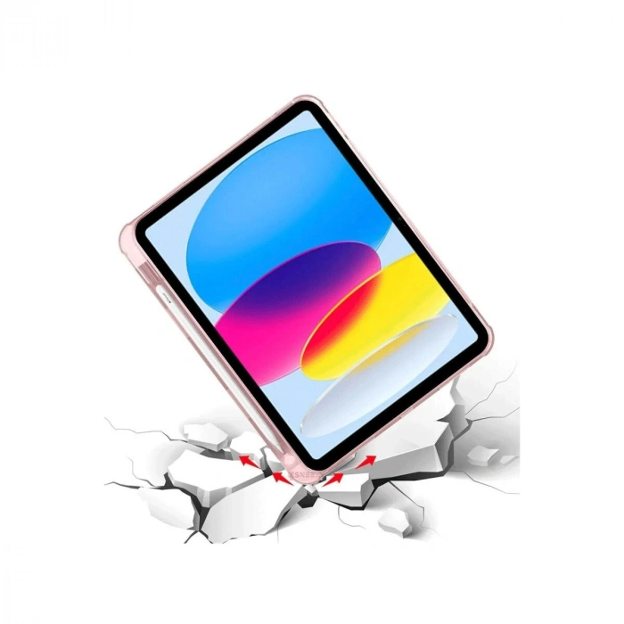 İpad 2022 10.9 (10.nesil) Kılıf Kalemlikli Mars Tablet Kılıfı - Rose Gold