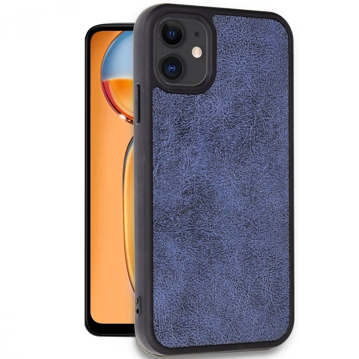 İphone 11 Kılıf Aras Deri Kapak - Lacivert