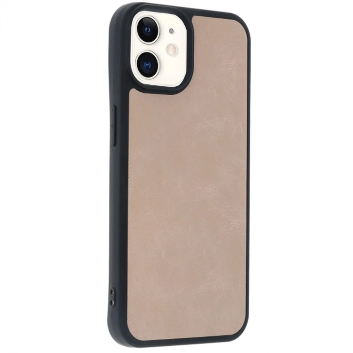İphone 11 Kılıf Aras Deri Kapak - Pudra