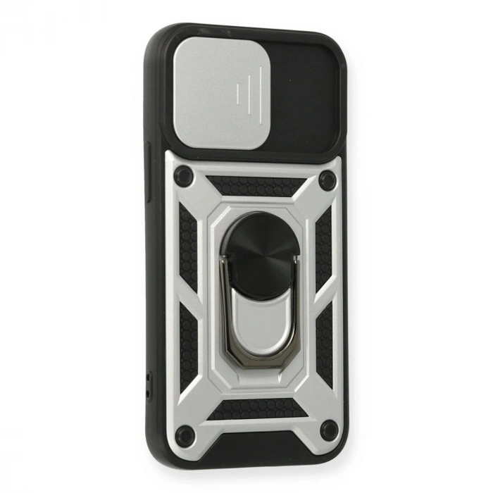 İphone 11 Kılıf Pars Lens Yüzüklü  - Gümüş