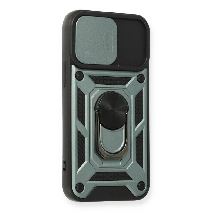 İphone 11 Kılıf Pars Lens Yüzüklü  - Yeşil