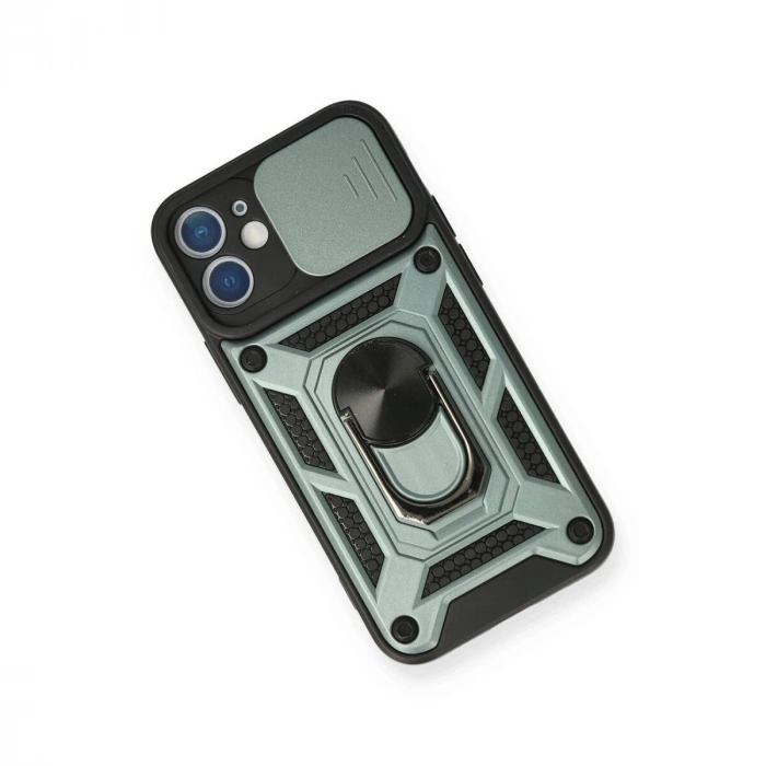 İphone 11 Kılıf Pars Lens Yüzüklü  - Yeşil