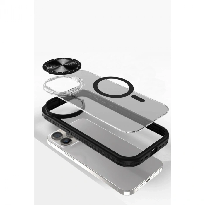 İphone 11 Kılıf Teleskop Lens Magsafe  Kapak - Siyah