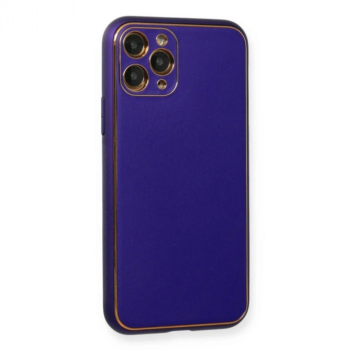 İphone 11 Pro Kılıf Co Deri  Kapak - Mor