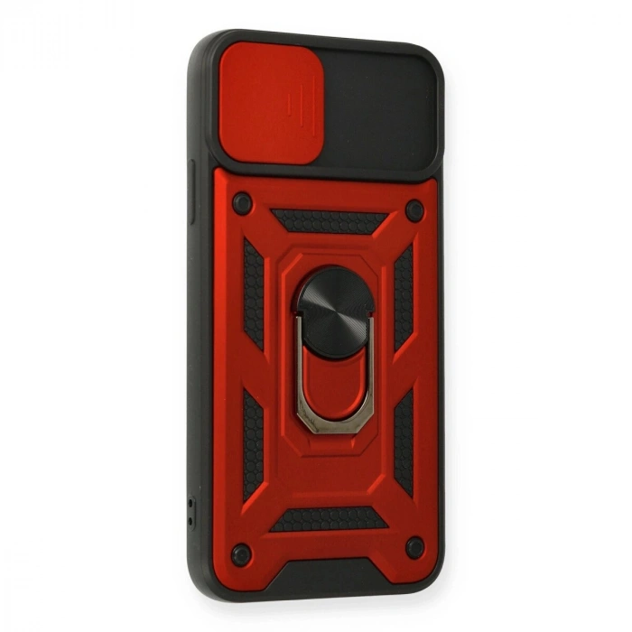 İphone 11 Pro Kılıf Pars Lens Yüzüklü  - Kırmızı