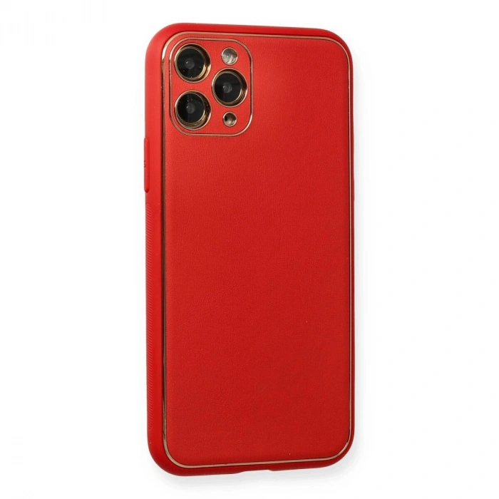 İphone 11 Pro Max Kılıf Co Deri  Kapak - Kırmızı