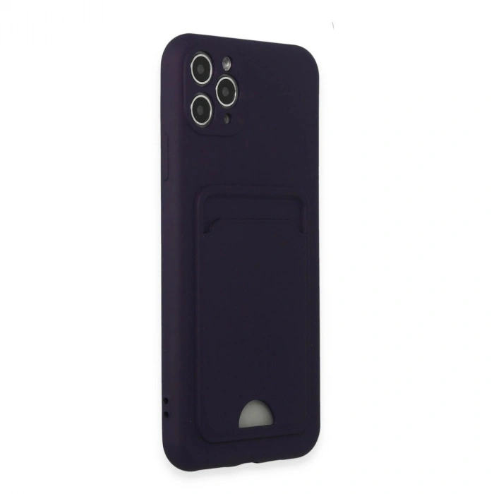 İphone 11 Pro Max Kılıf Kelvin Kartvizitli  - Derin Mor