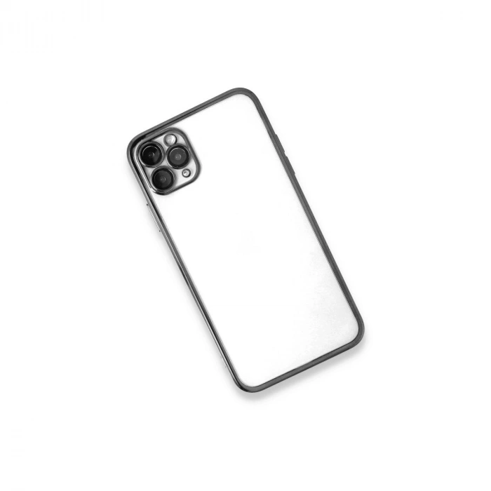 İphone 11 Pro Max Kılıf  Lensli  - Gümüş