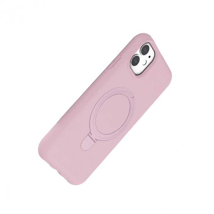 İphone 11 Regal Magsafe Standlı Kapak - Açık Pembe