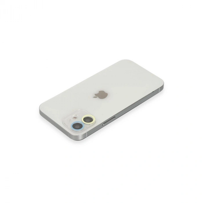 İphone 11 Renkli Kamera Lens Koruma Cam - Sarı-mi