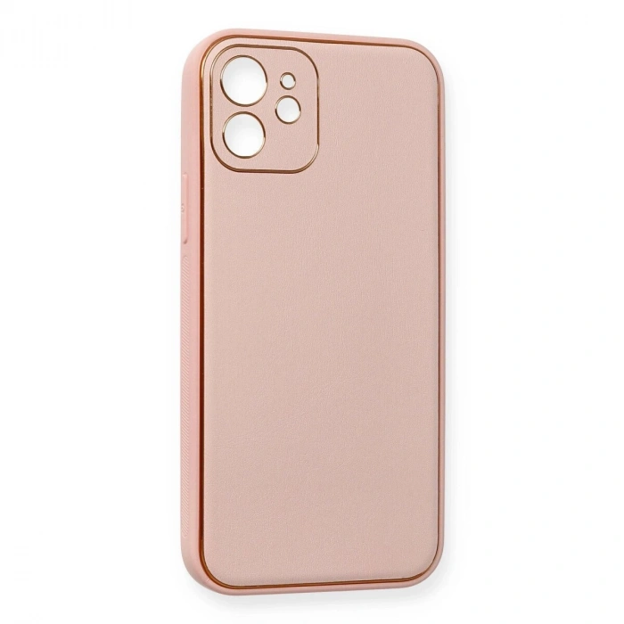 İphone 12 Kılıf Co Deri  Kapak - Pembe