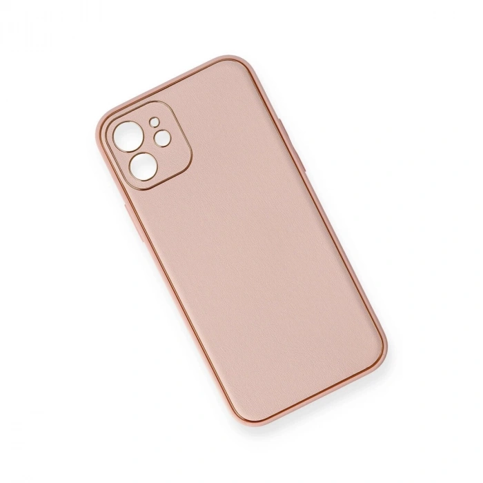 İphone 12 Kılıf Co Deri  Kapak - Pembe
