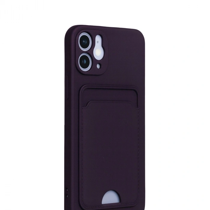 İphone 12 Kılıf Kelvin Kartvizitli  - Derin Mor