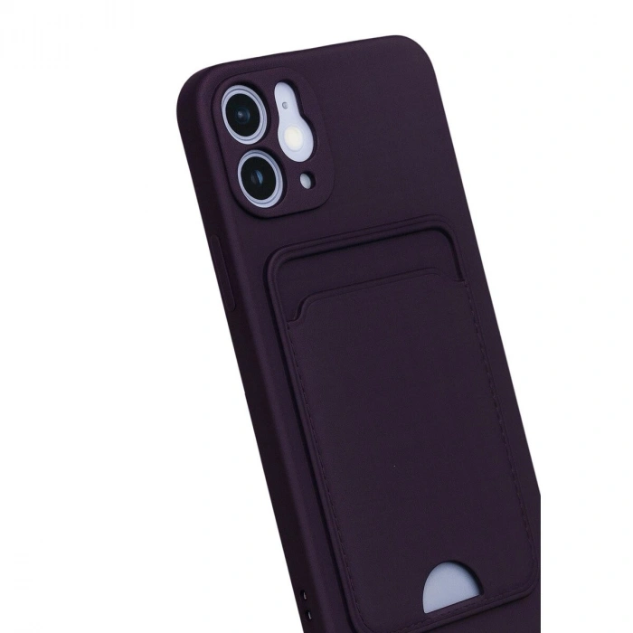 İphone 12 Kılıf Kelvin Kartvizitli  - Derin Mor