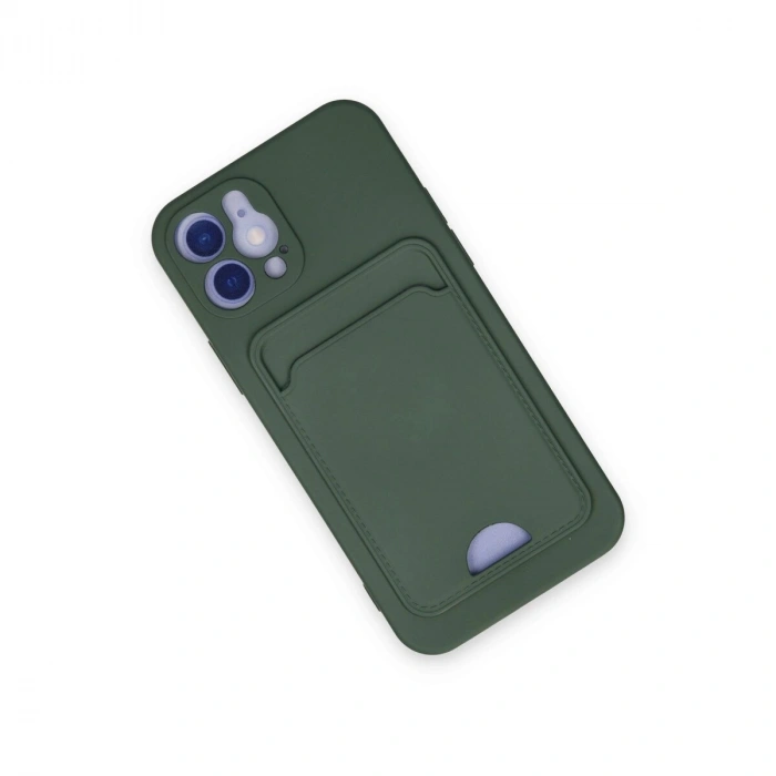 İphone 12 Kılıf Kelvin Kartvizitli  - Koyu Yeşil