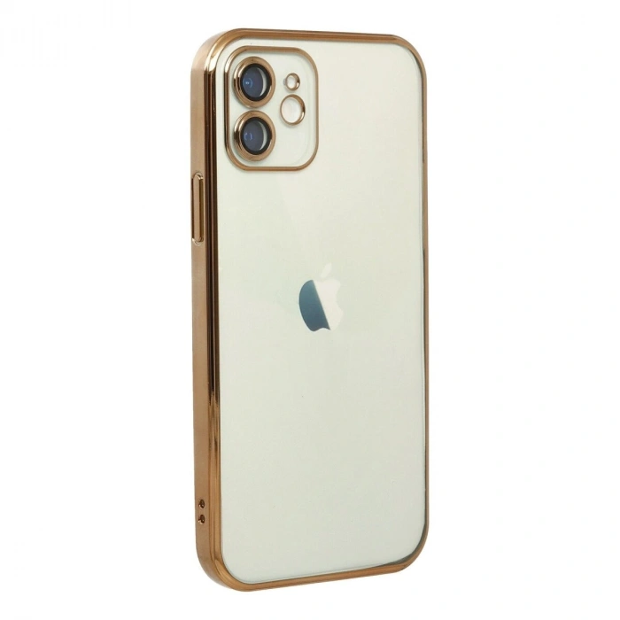 İphone 12 Kılıf  Lensli  - Gold