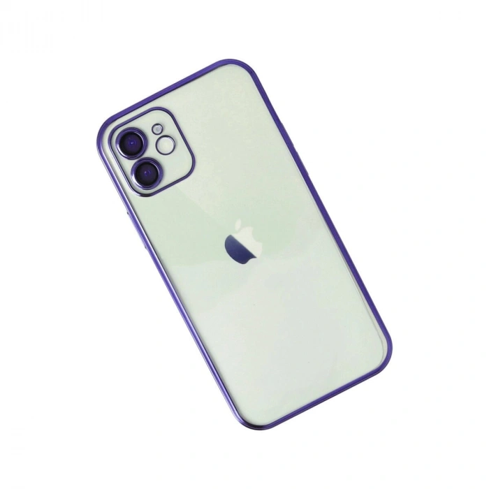 İphone 12 Kılıf  Lensli  - Mor