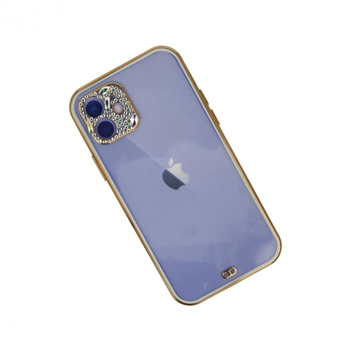 İphone 12 Kılıf Liva Taşlı  - Beyaz