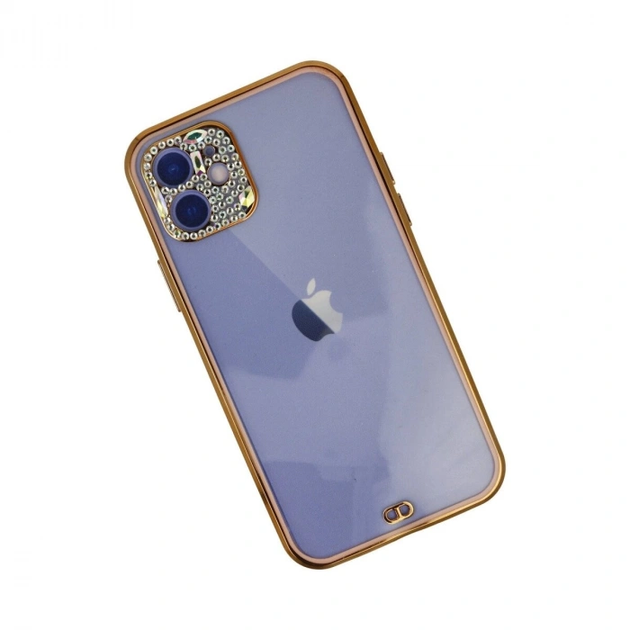 İphone 12 Kılıf Liva Taşlı  - Pembe