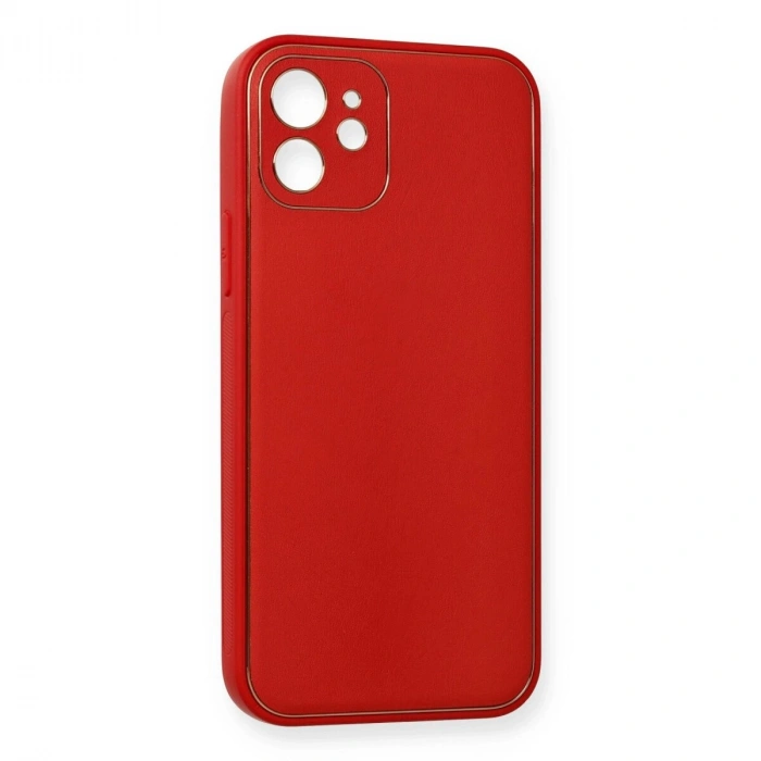 İphone 12 Mini Kılıf Co Deri  Kapak - Kırmızı
