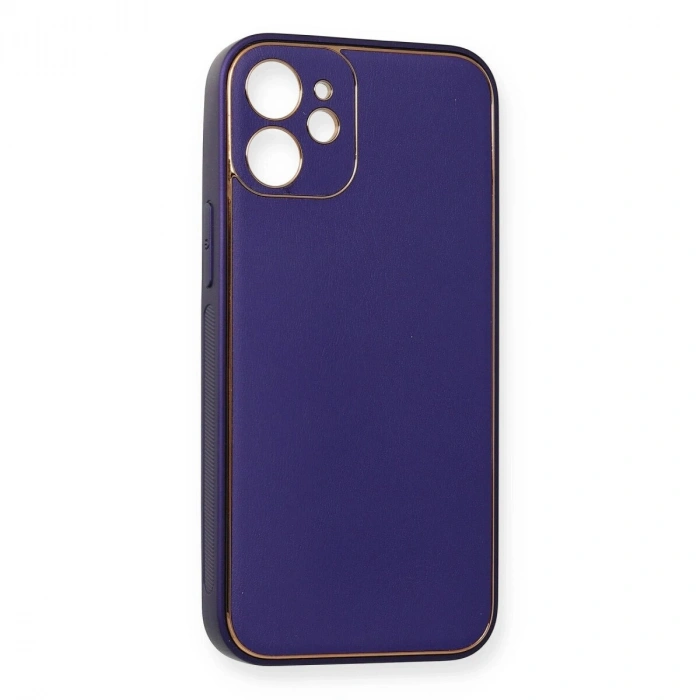 İphone 12 Mini Kılıf Co Deri  Kapak - Mor