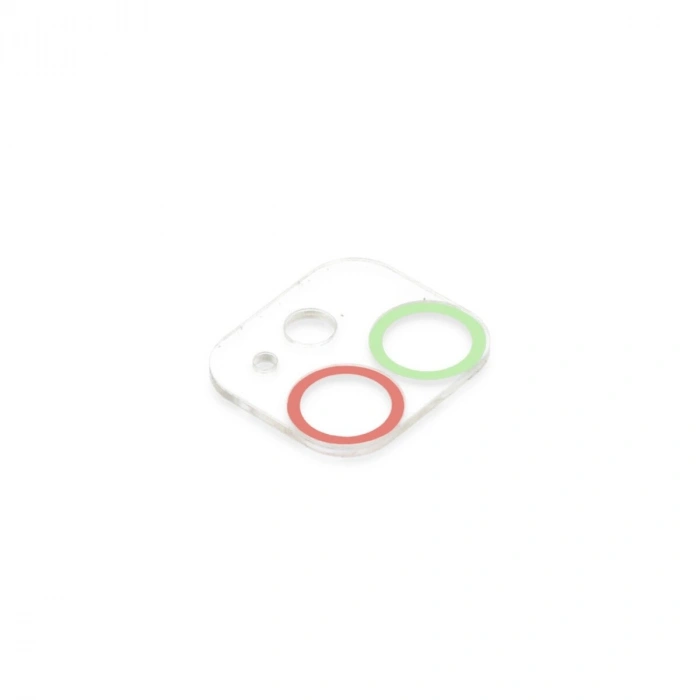 İphone 12 Mini Renkli Kamera Lens Koruma Cam - Yeşil-pembe