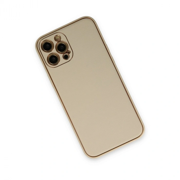 İphone 12 Pro Kılıf Co Deri  Kapak - Gold