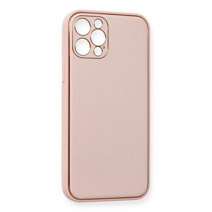 İphone 12 Pro Kılıf Co Deri  Kapak - Pembe