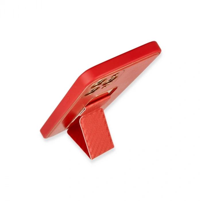 İphone 12 Pro Kılıf Co Karbon Standlı Kapak - Kırmızı