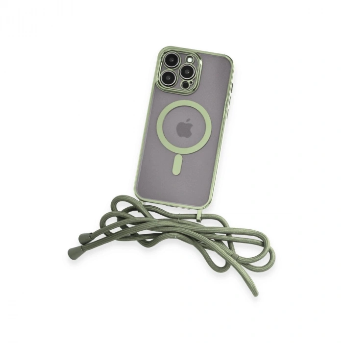 İphone 12 Pro Kılıf Divo Lazer Askılı Magsafe Kapak - Koyu Yeşil