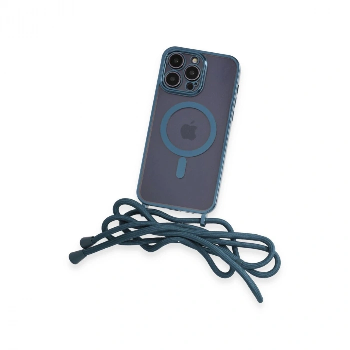 İphone 12 Pro Kılıf Divo Lazer Askılı Magsafe Kapak - Sierra Blue