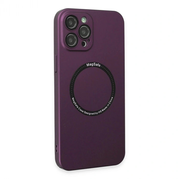 İphone 12 Pro Kılıf Jack Magneticsafe Lens  - Mürdüm