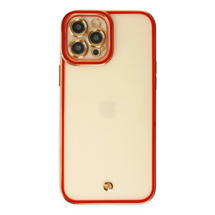 İphone 12 Pro Kılıf Liva Lens  - Kırmızı