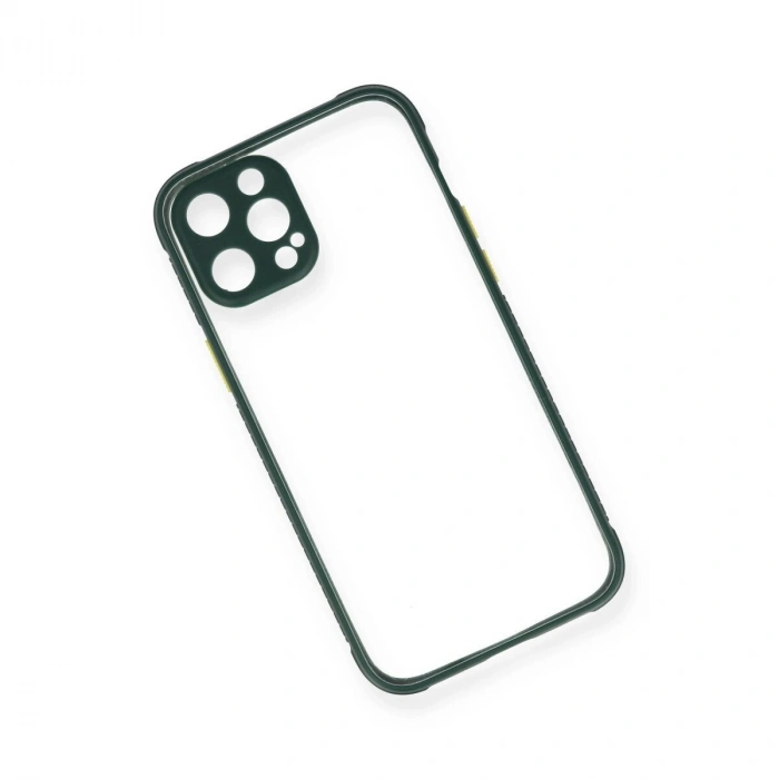 İphone 12 Pro Kılıf Miami Şeffaf  - Koyu Yeşil