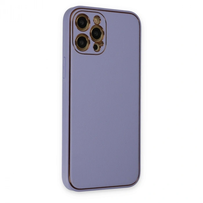 İphone 12 Pro Max Kılıf Co Deri  Kapak - Açık Lila