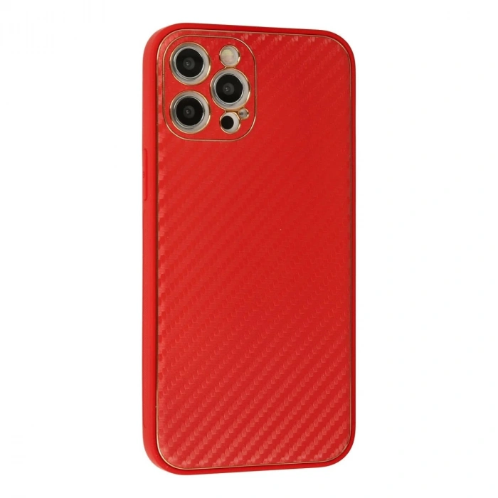 İphone 12 Pro Max Kılıf Co Karbon  - Kırmızı
