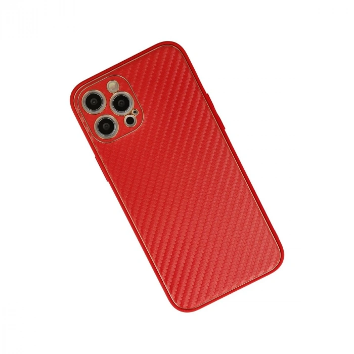 İphone 12 Pro Max Kılıf Co Karbon  - Kırmızı